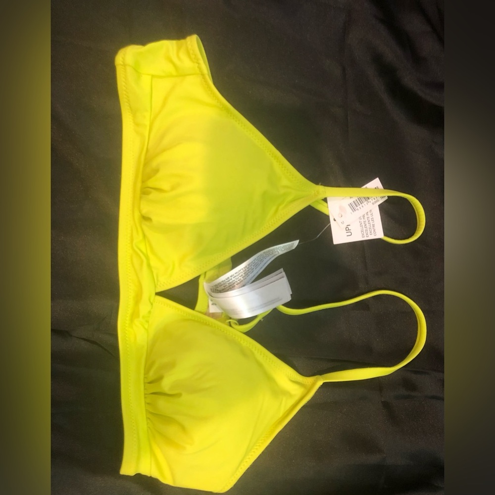 Amazon Essentials Neon Yellow Triangle Bikini Top